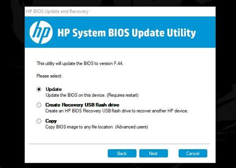 hp bios update and recovery download